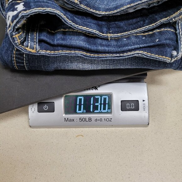 Reign Cropped Embellished Blue Jean Shorts Junior Size 7 - Picture 7 of 7